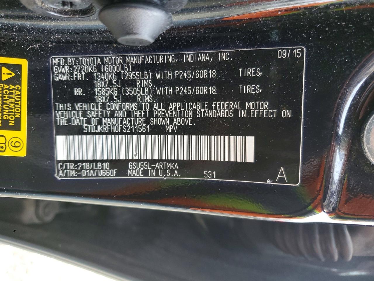 2015 Toyota Highlander Xle - zdjęcie 13