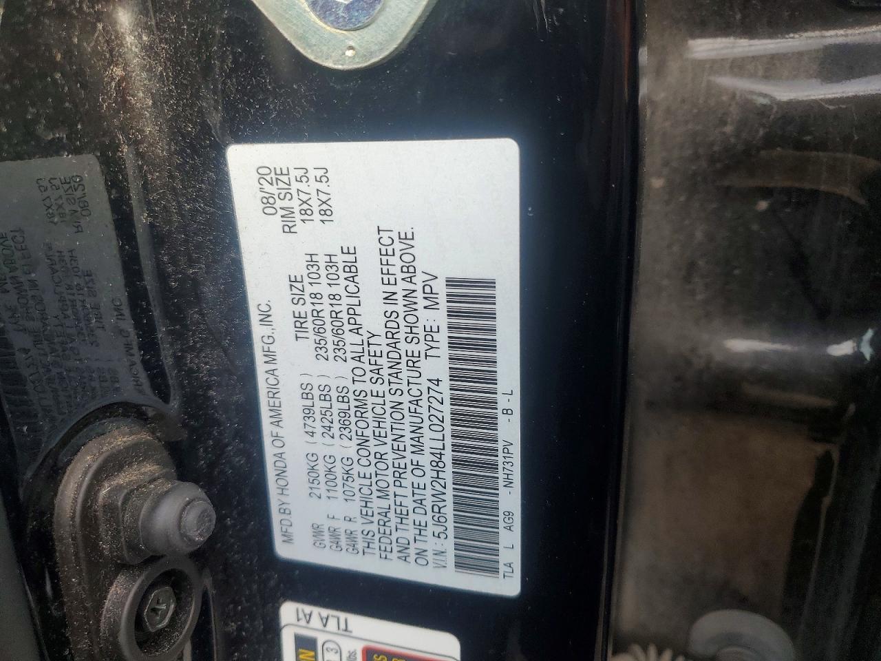 2020 Honda Cr-V Exl - zdjęcie 13