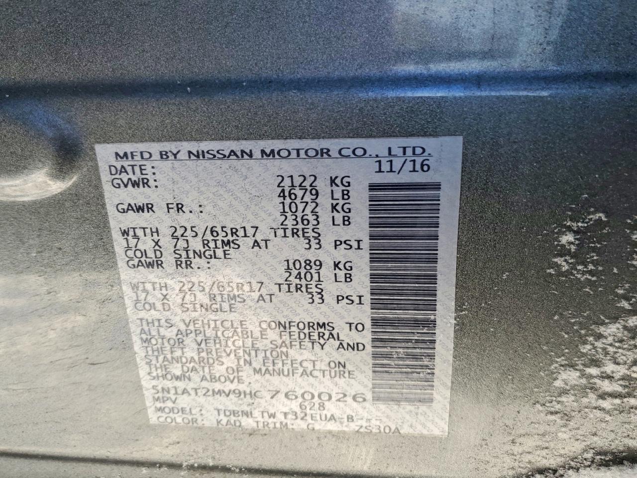 2017 Nissan Rogue Sv - zdjęcie 14