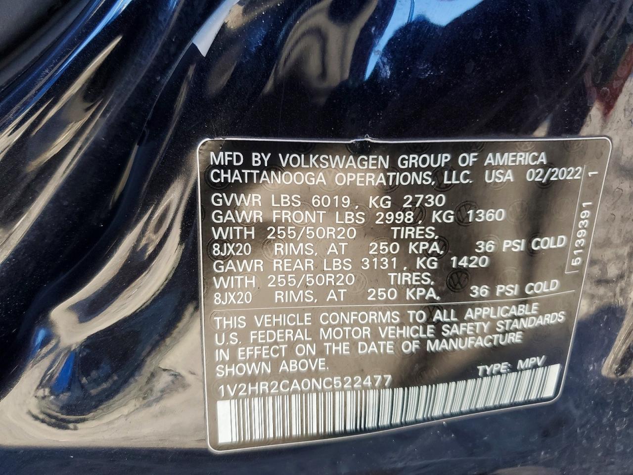 2022 Volkswagen Atlas Se - zdjęcie 13