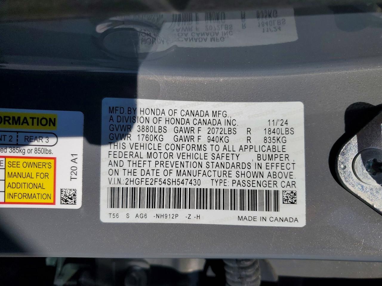 2025 Honda Civic Sport - zdjęcie 13