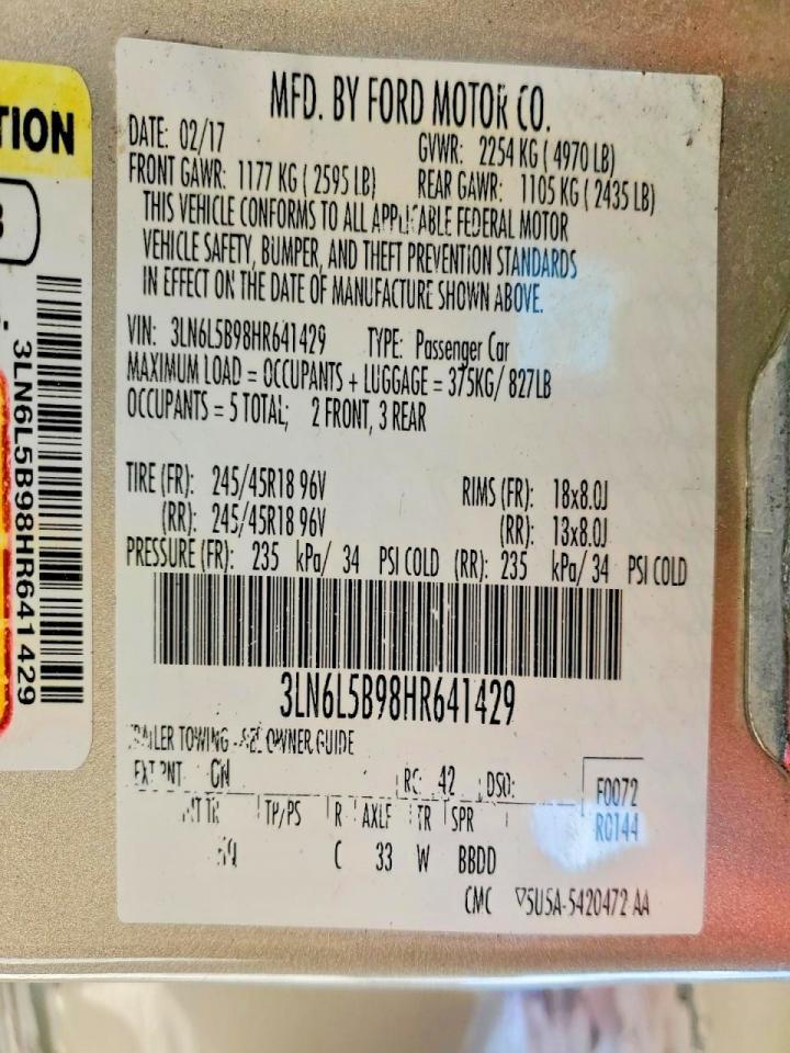 2017 Lincoln Mkz Premiere - zdjęcie 14