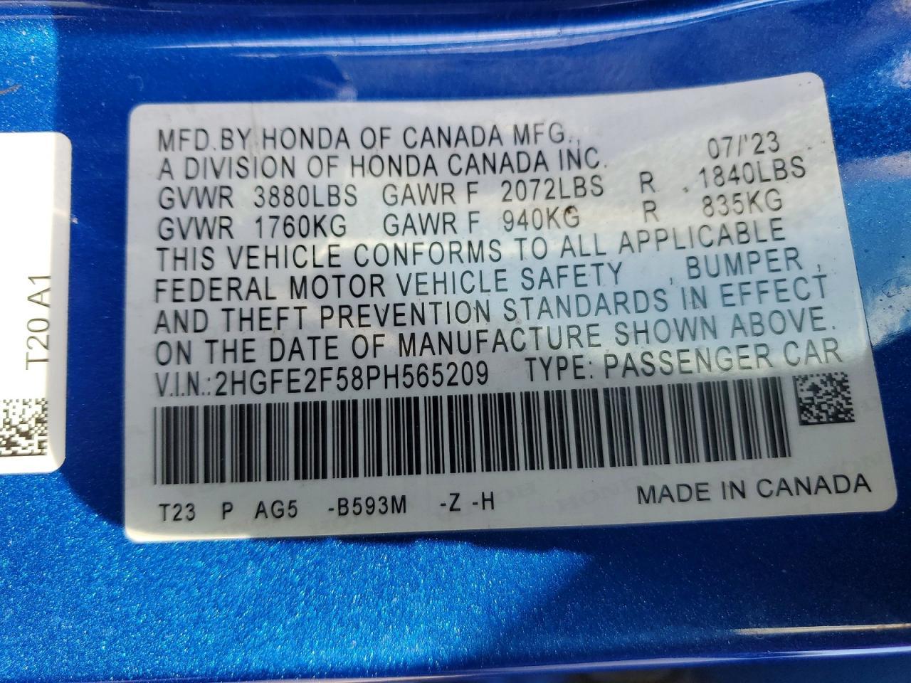 2023 Honda Civic Sport - zdjęcie 12