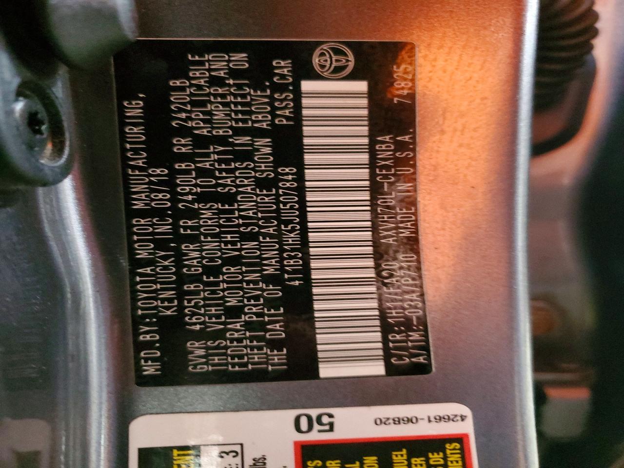 2018 Toyota Camry Le - zdjęcie 13