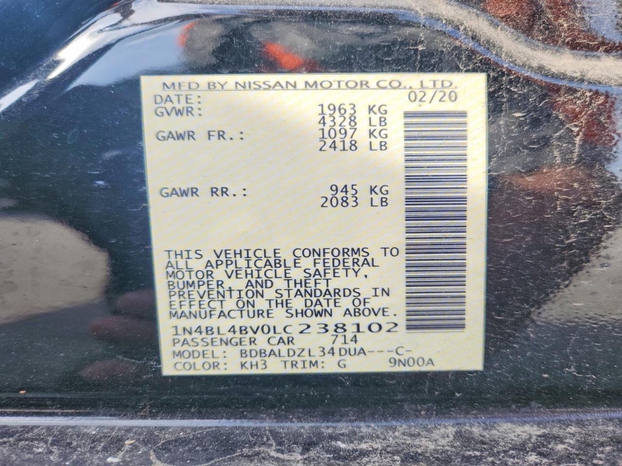 2020 Nissan Altima 2.5 S - zdjęcie 12