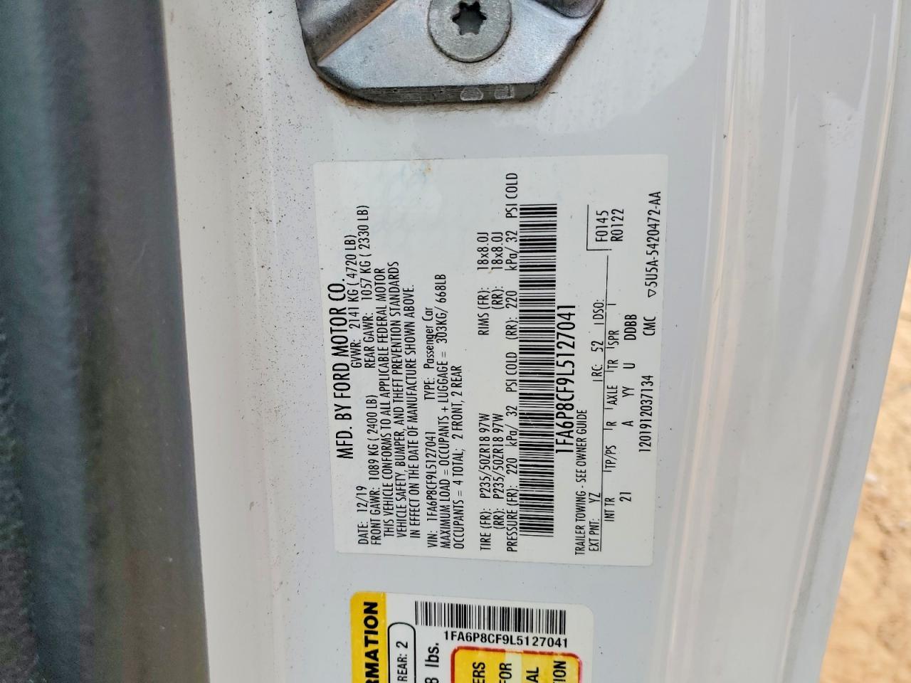 2020 Ford Mustang Gt - zdjęcie 12