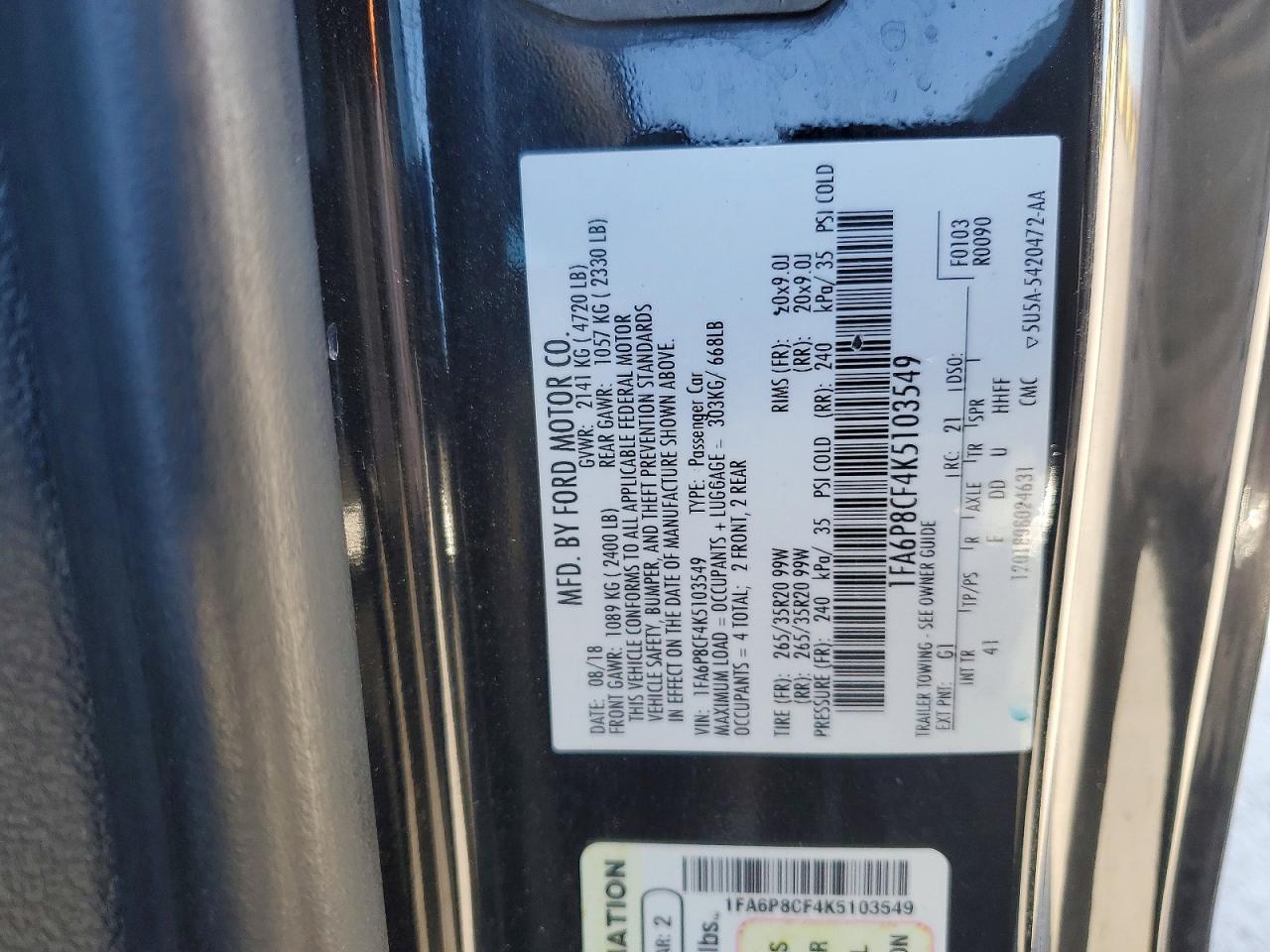 2019 Ford Mustang Gt - zdjęcie 12