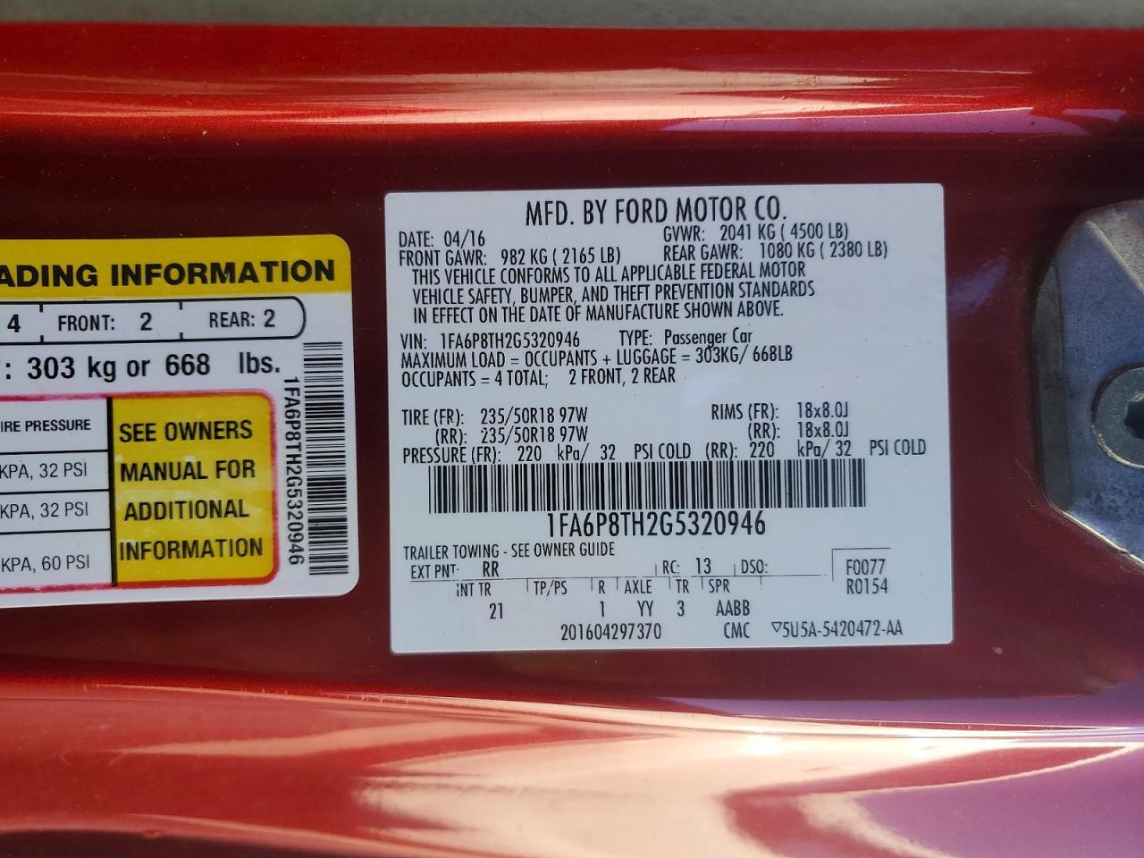 2016 Ford Mustang - zdjęcie 12