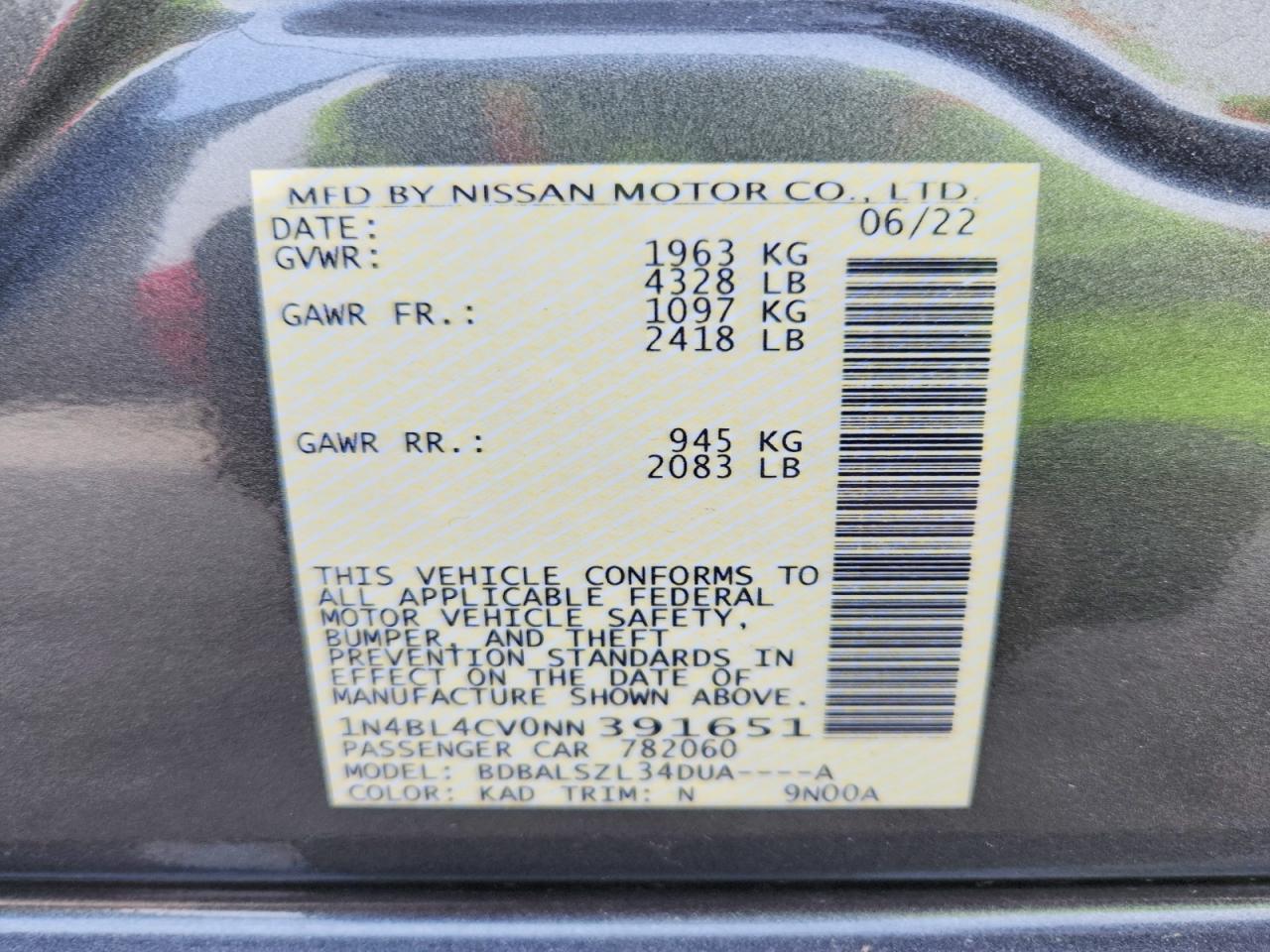 2022 Nissan Altima Sr - zdjęcie 12