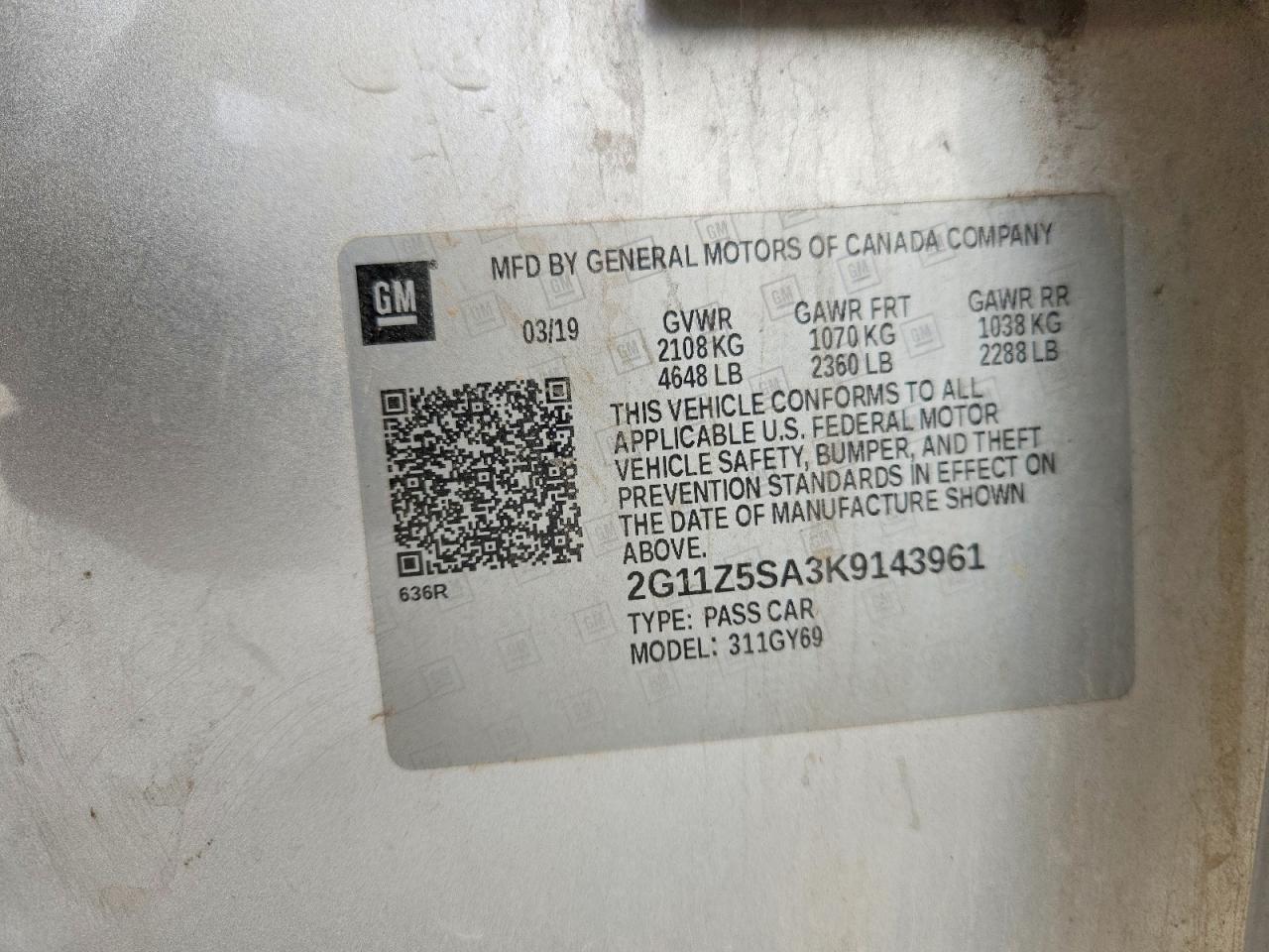 2019 Chevrolet Impala Lt - zdjęcie 13