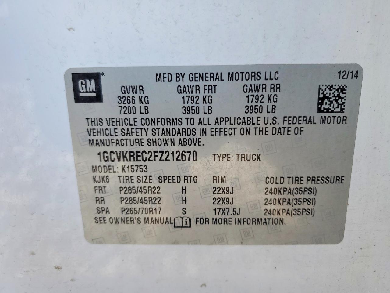 2015 Chevrolet Silverado K1500 Lt - zdjęcie 12