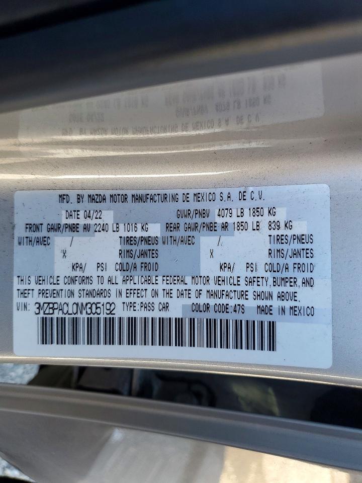 2022 Mazda 3 Preferred - zdjęcie 12