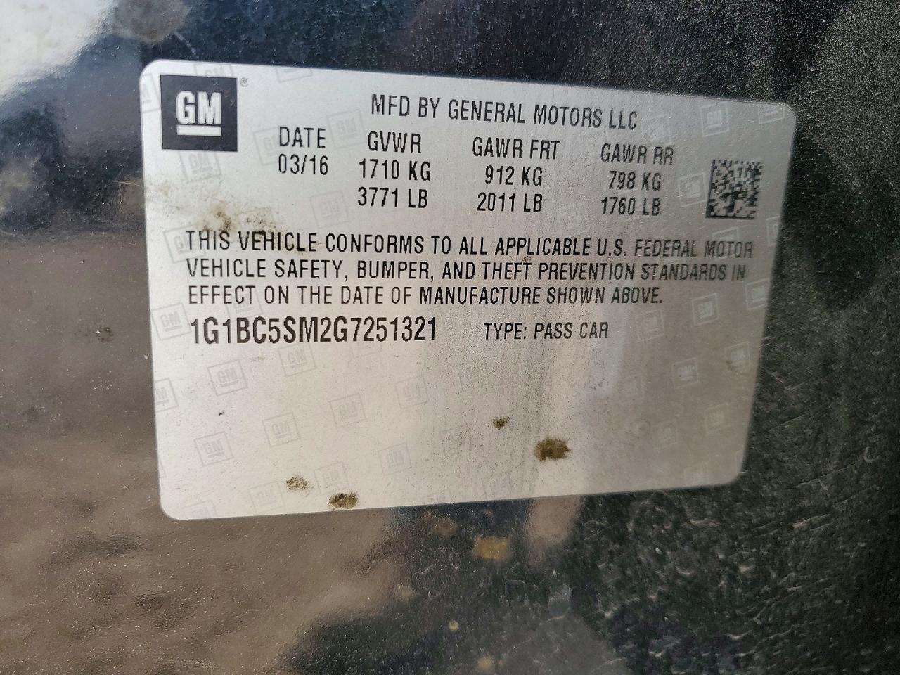 2016 Chevrolet Cruze Ls - zdjęcie 12