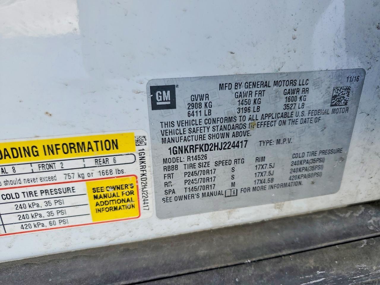 2017 Chevrolet Traverse Ls - zdjęcie 13