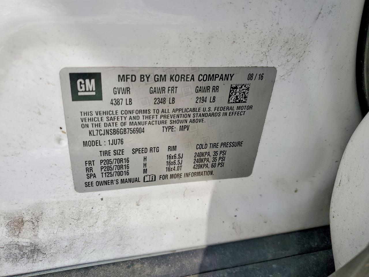 2016 Chevrolet Trax Ls - zdjęcie 13