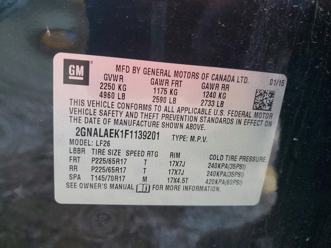 2015 Chevrolet Equinox Ls - zdjęcie 13