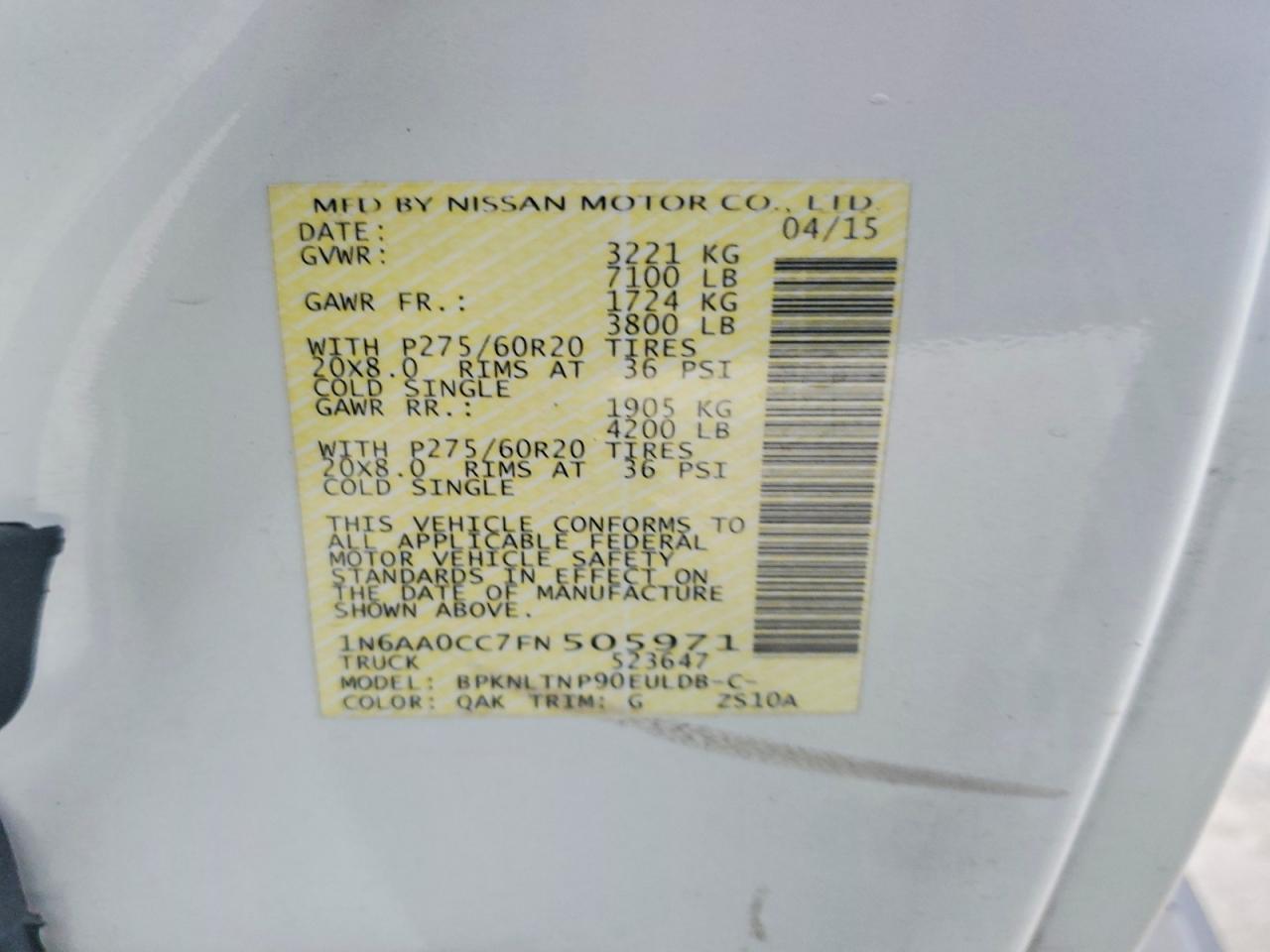 2015 Nissan Titan S - zdjęcie 12