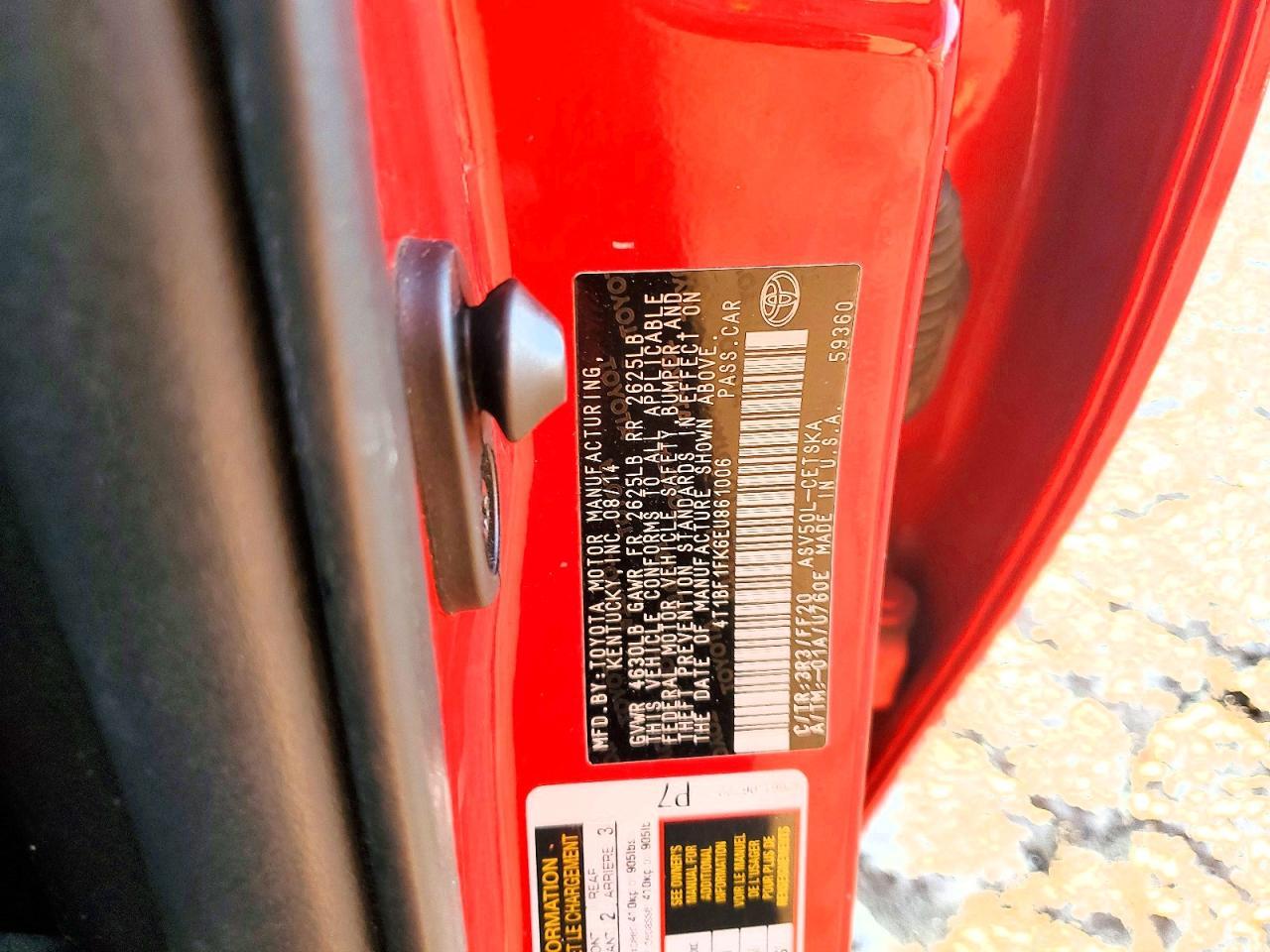 2014 Toyota Camry L - zdjęcie 12