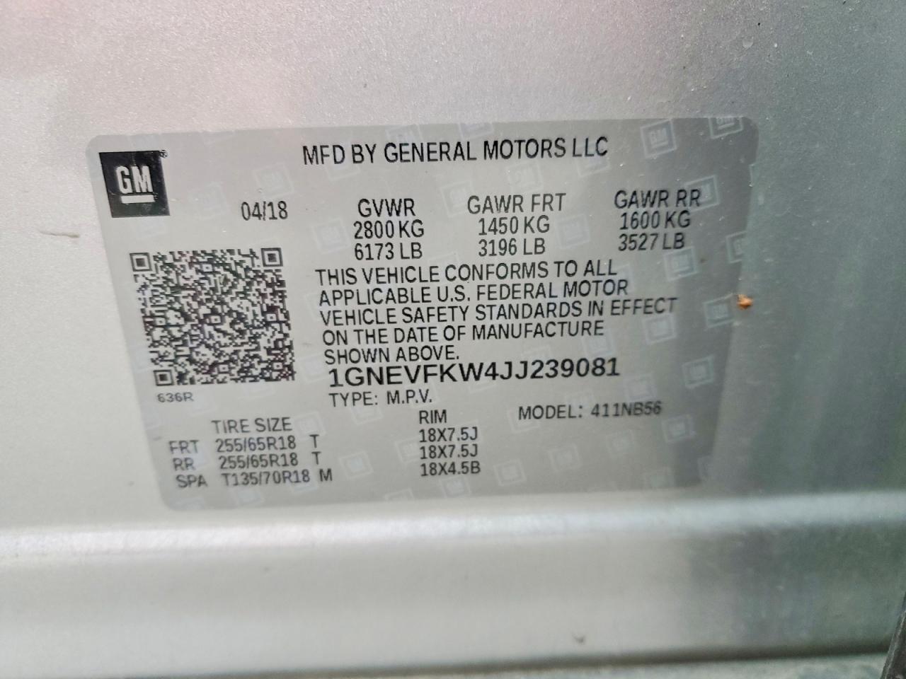 2018 Chevrolet Traverse Ls - zdjęcie 13