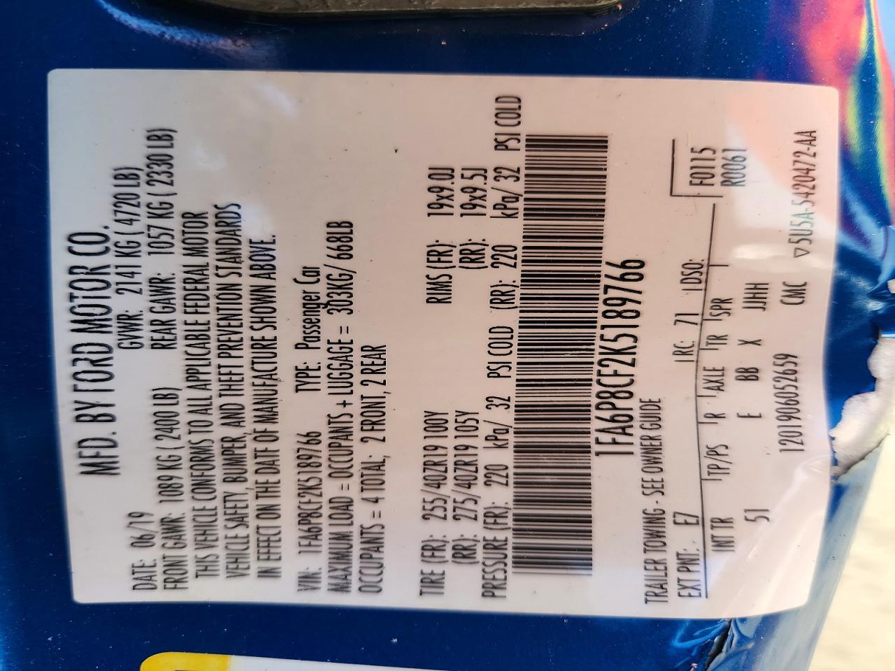 2019 Ford Mustang Gt - zdjęcie 13