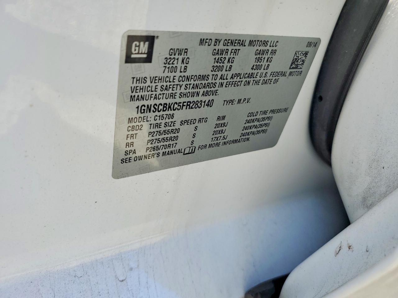 2015 Chevrolet Tahoe C1500 Lt - zdjęcie 13