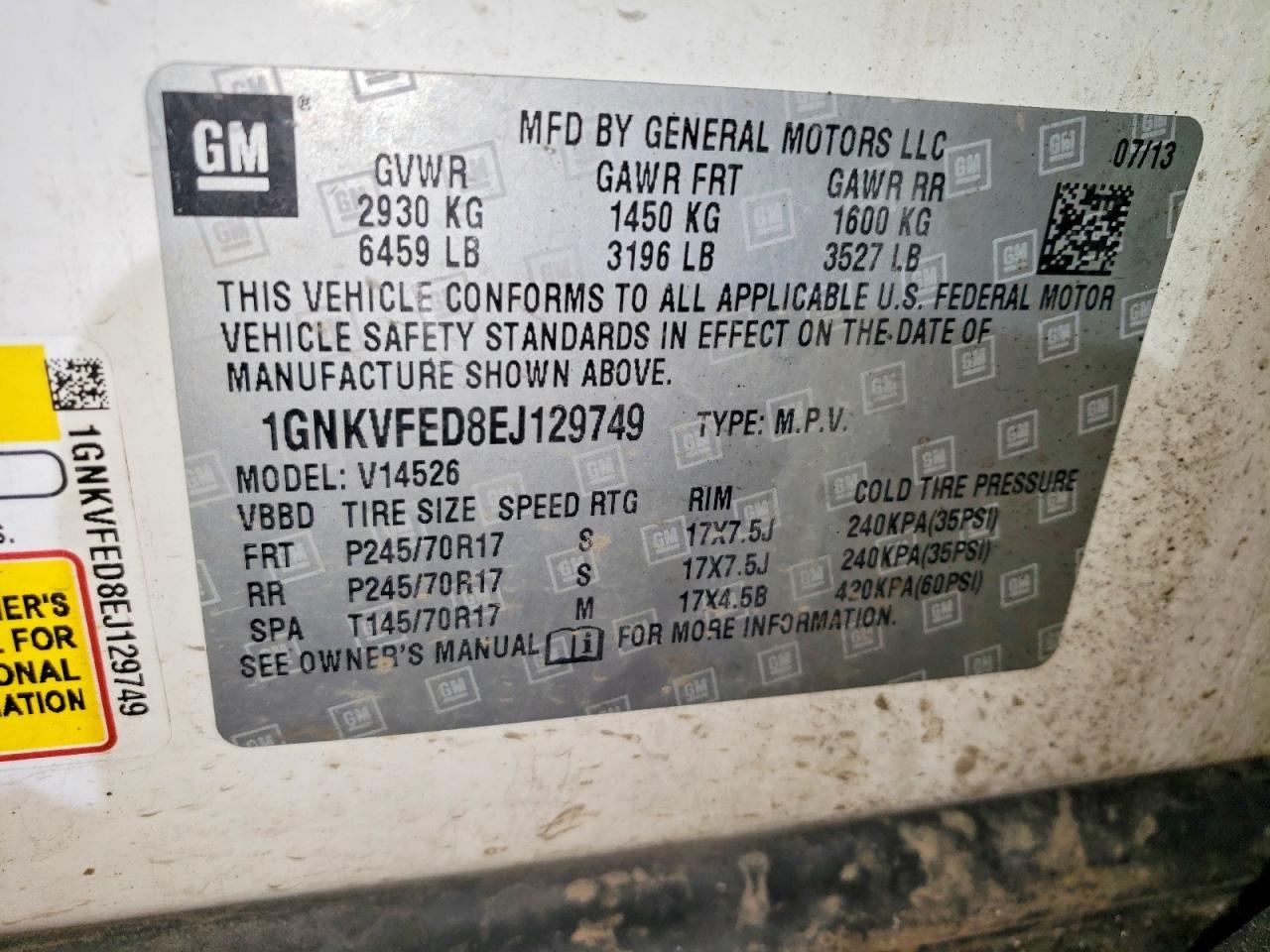 2014 Chevrolet Traverse Ls - zdjęcie 13