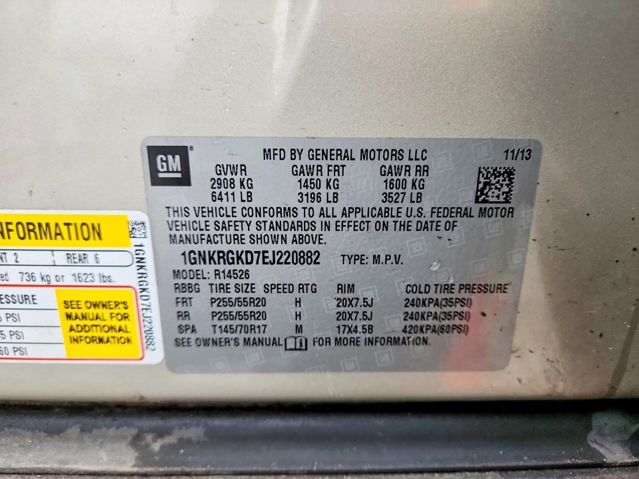 2014 Chevrolet Traverse Lt - zdjęcie 13