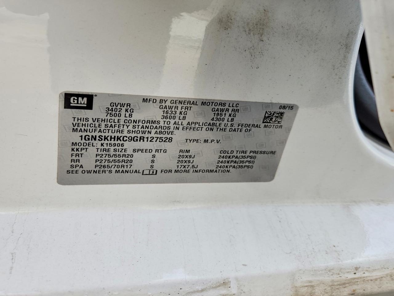 2016 Chevrolet Suburban K1500 Lt - zdjęcie 13