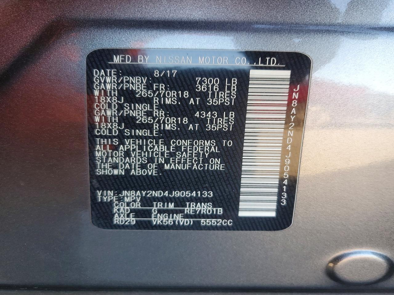 2018 Nissan Armada Sv - zdjęcie 14