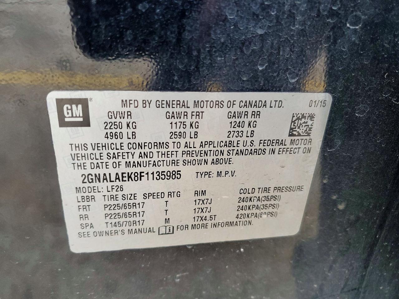 2015 Chevrolet Equinox Ls - zdjęcie 13