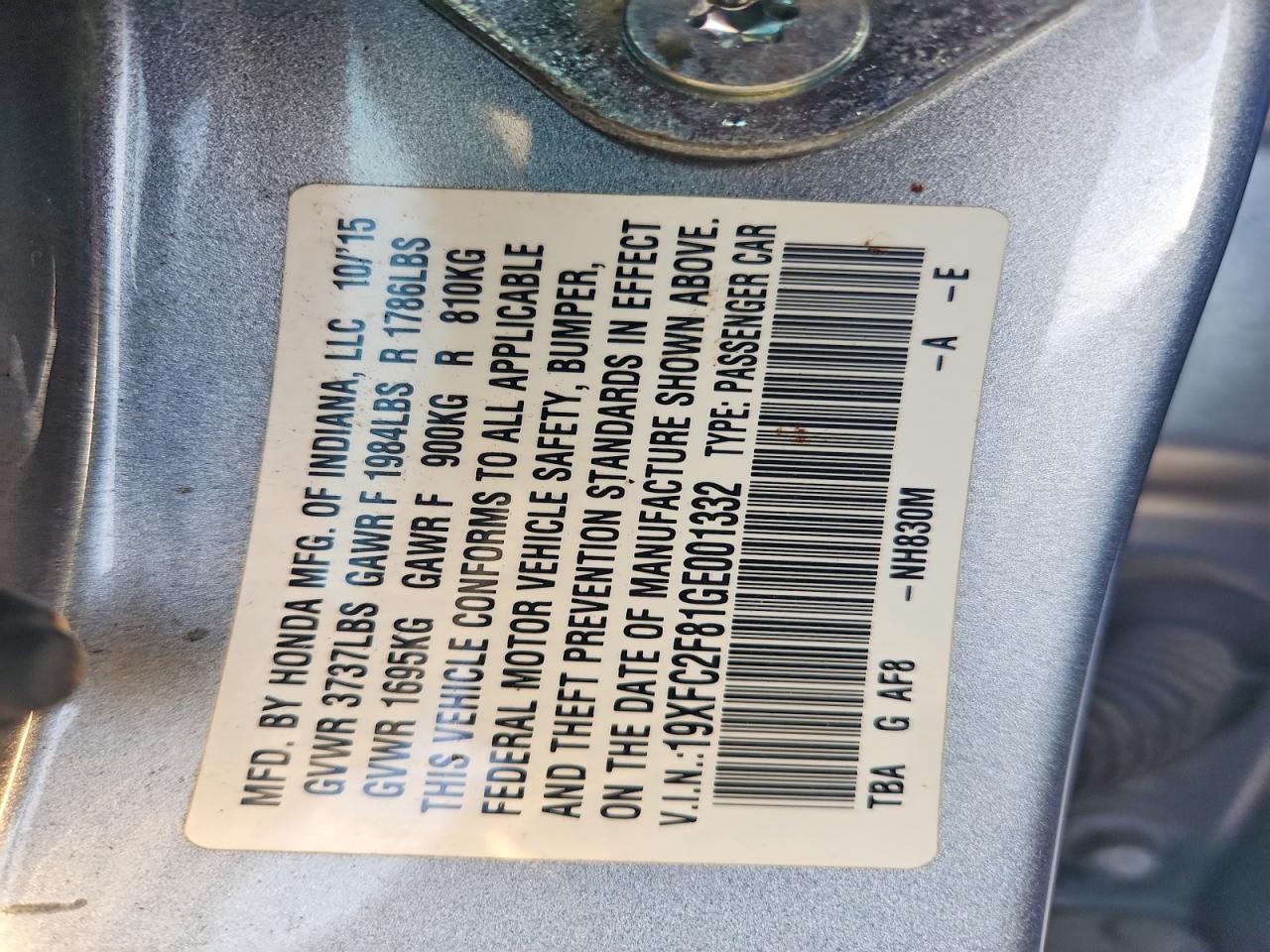 2016 Honda Civic Ex - zdjęcie 12