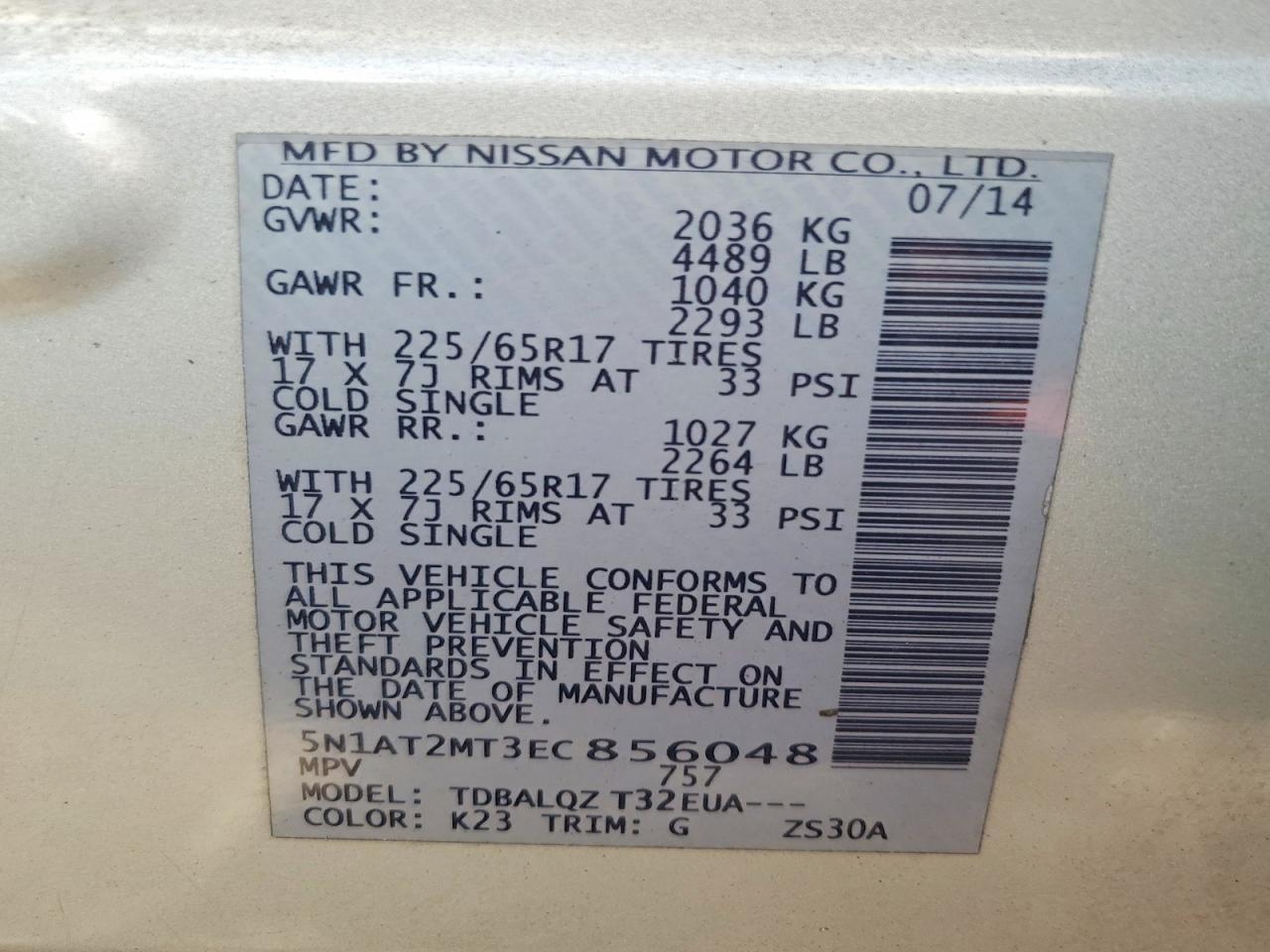 2014 Nissan Rogue Sv - zdjęcie 12