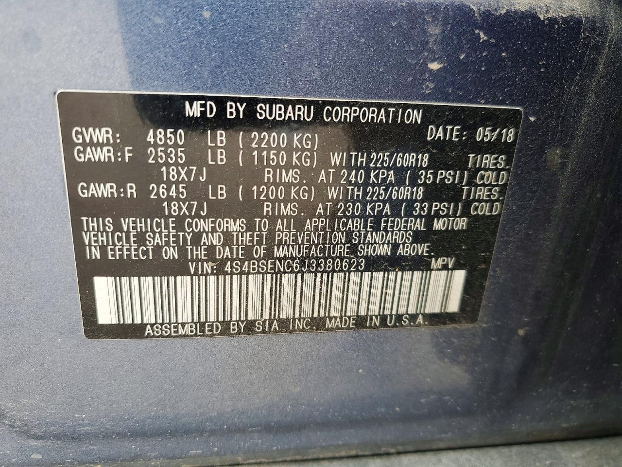 2018 Subaru Outback 3.6R Limited - zdjęcie 14