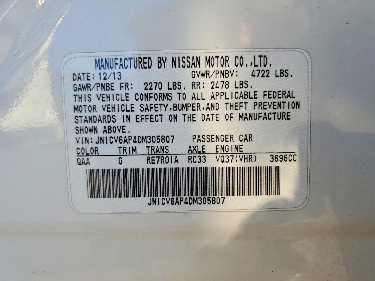 2013 Infiniti G37 Base - zdjęcie 12