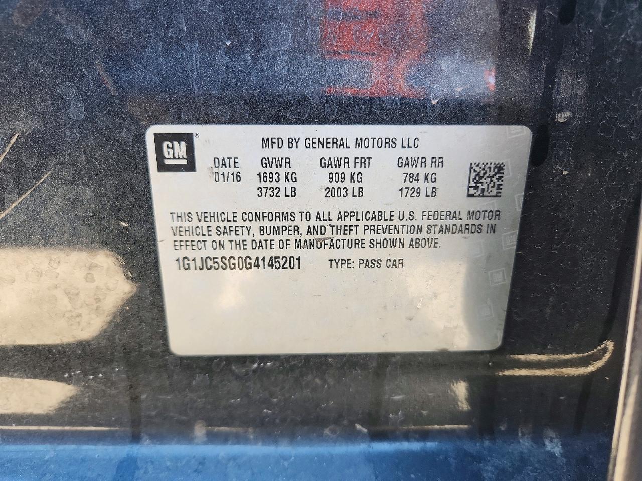 2016 Chevrolet Sonic Lt - zdjęcie 12