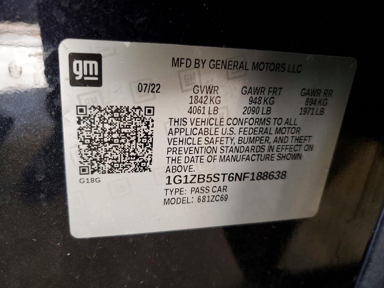 2022 Chevrolet Malibu Ls - zdjęcie 12