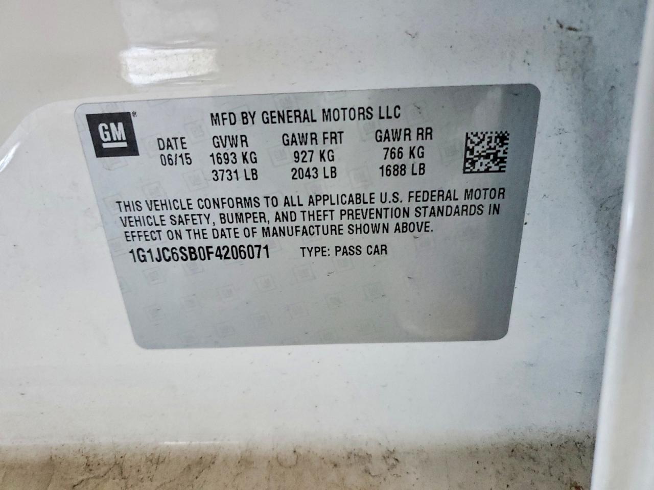 2015 Chevrolet Sonic Lt - zdjęcie 12