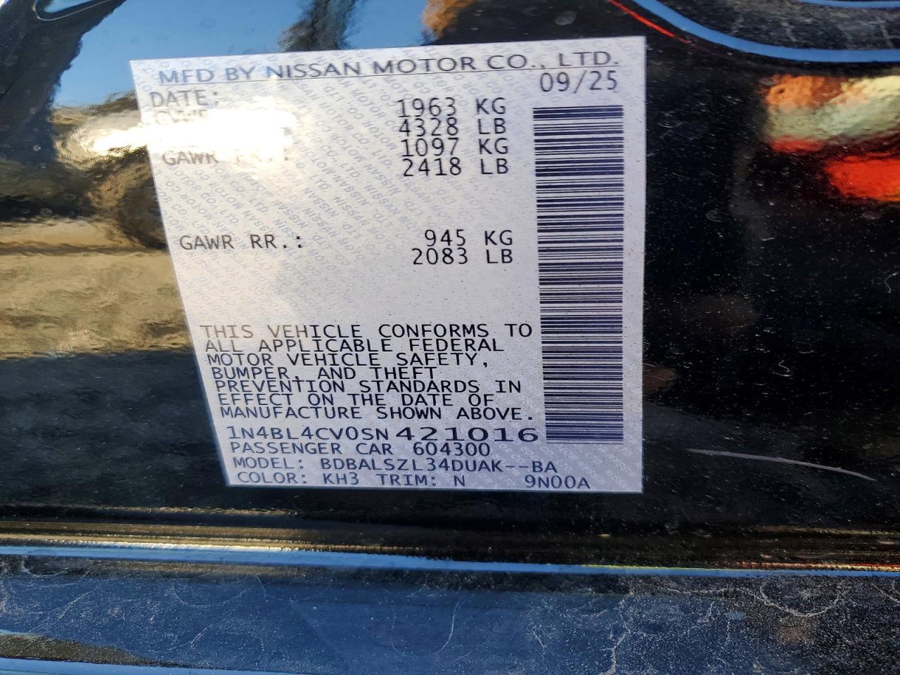 2025 Nissan Altima Sr - zdjęcie 12
