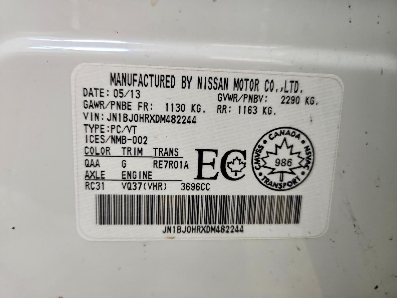 2013 Infiniti Ex37 Base - zdjęcie 13