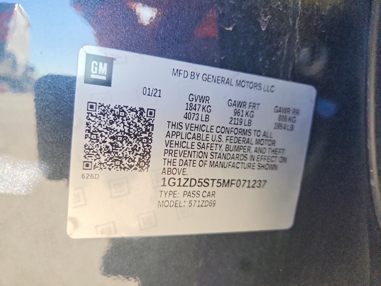 2021 Chevrolet Malibu Lt - zdjęcie 12