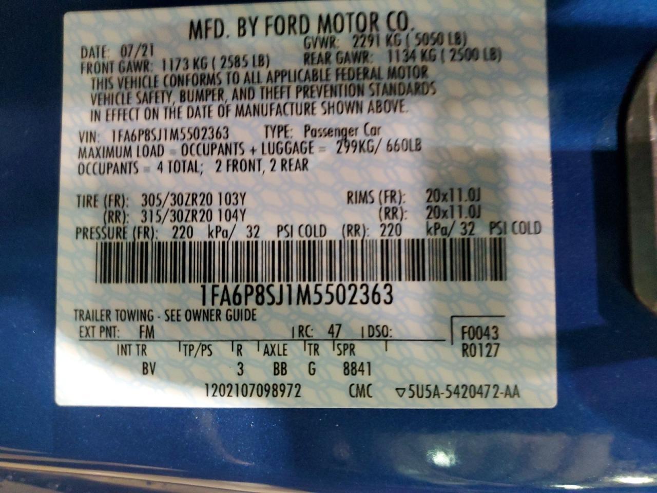 2021 Ford Mustang Shelby Gt500 - zdjęcie 13