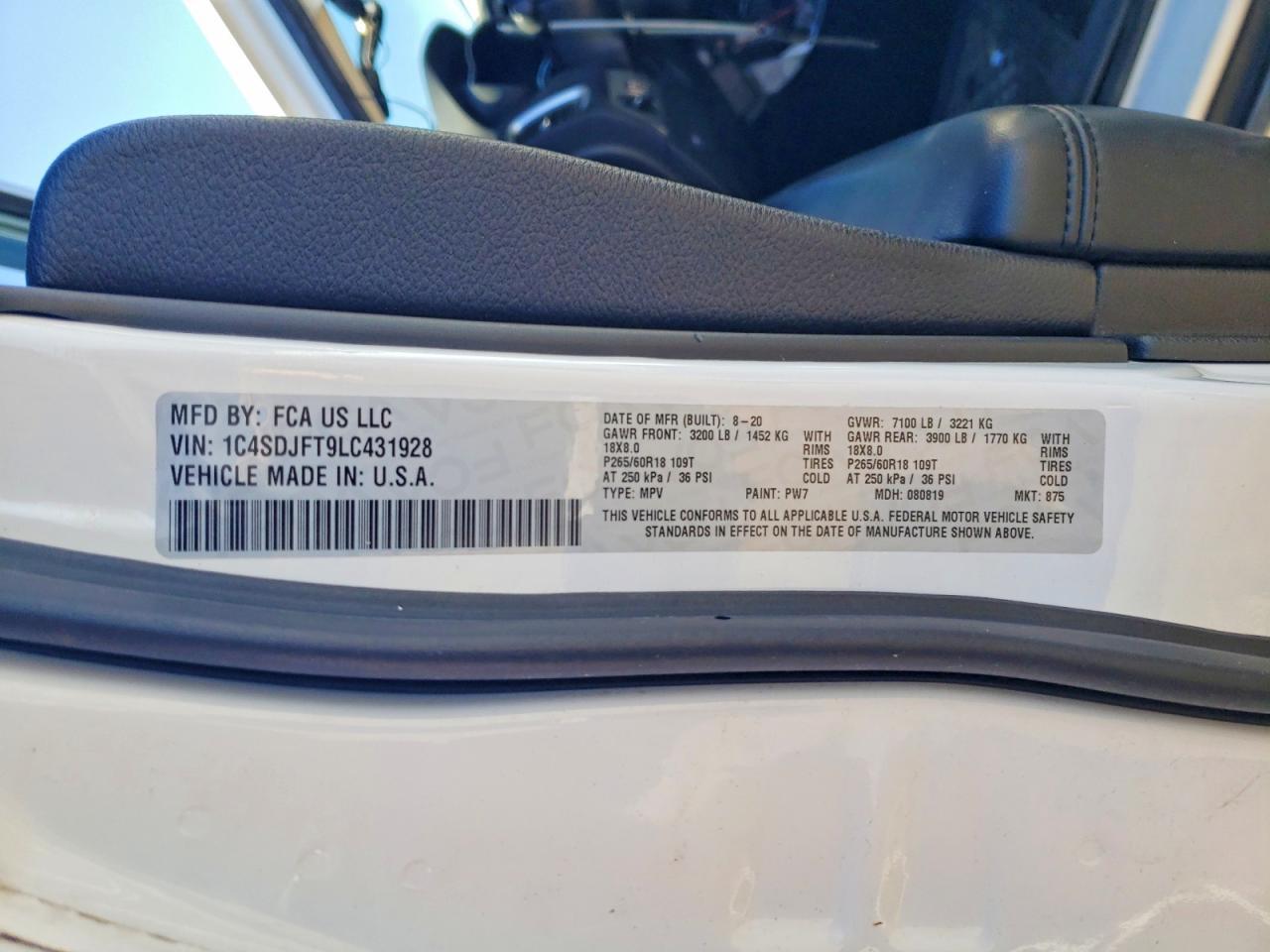 2020 Dodge Durango Ssv - zdjęcie 13