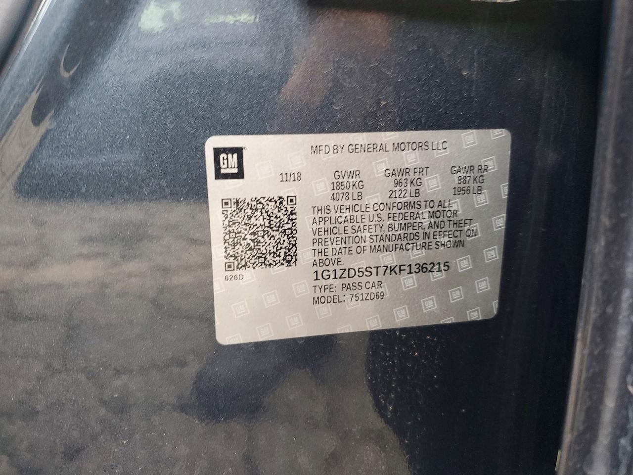 2019 Chevrolet Malibu Lt - zdjęcie 12