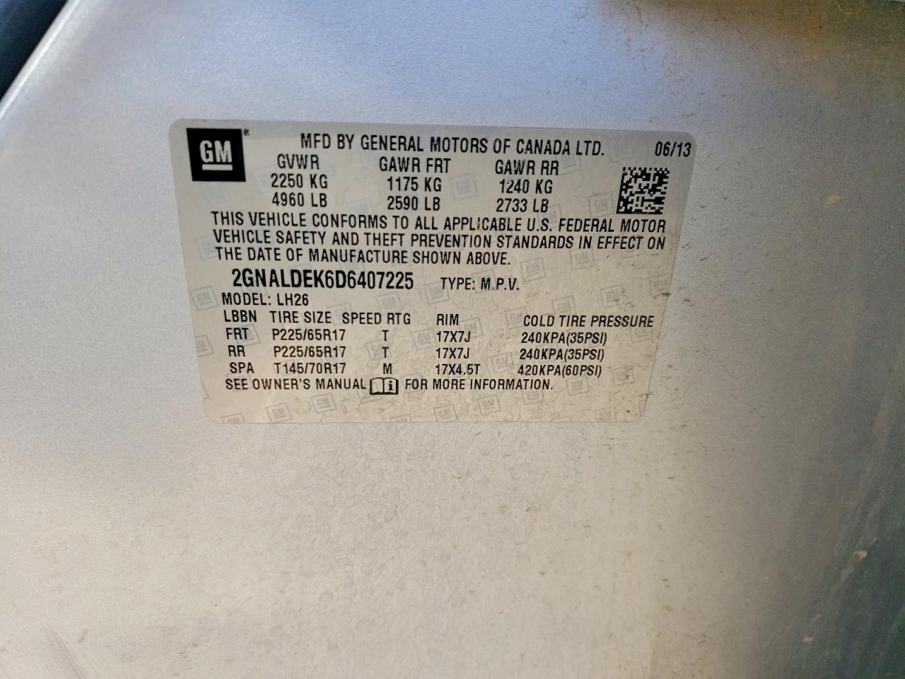 2013 Chevrolet Equinox Lt - zdjęcie 13