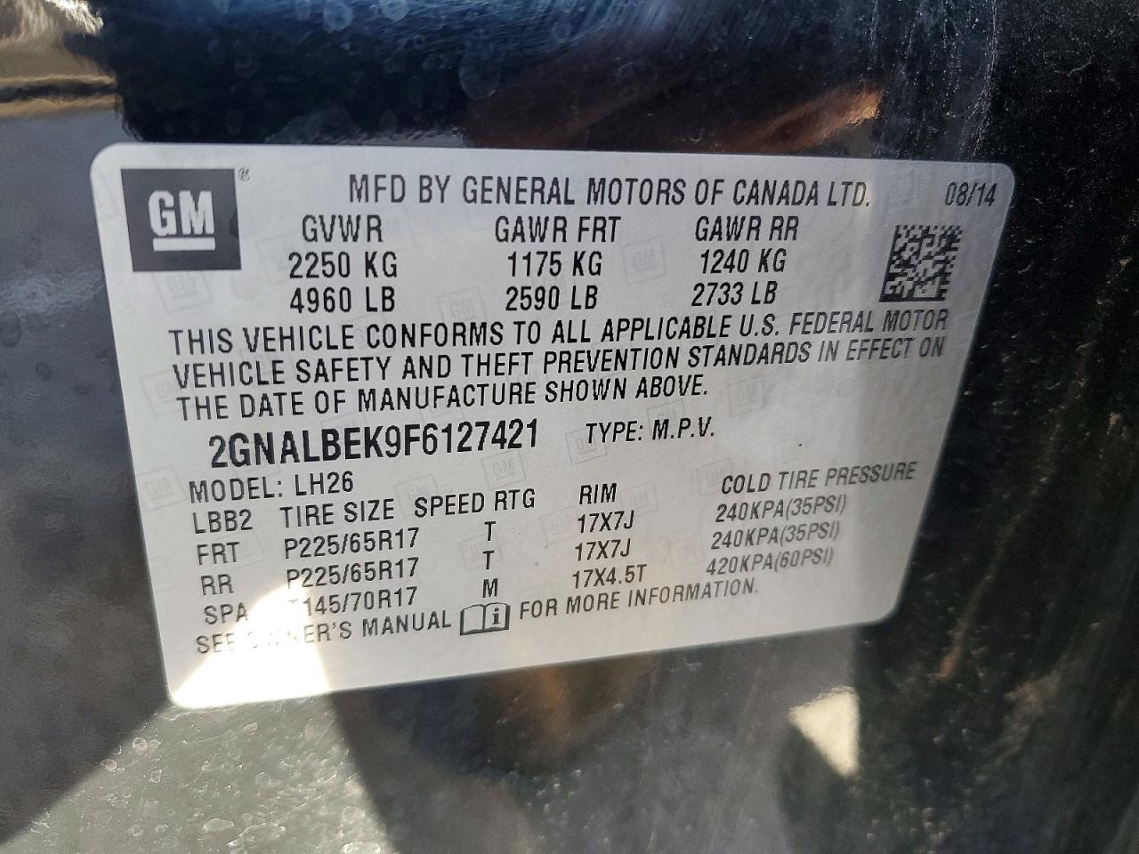 2015 Chevrolet Equinox Lt - zdjęcie 13