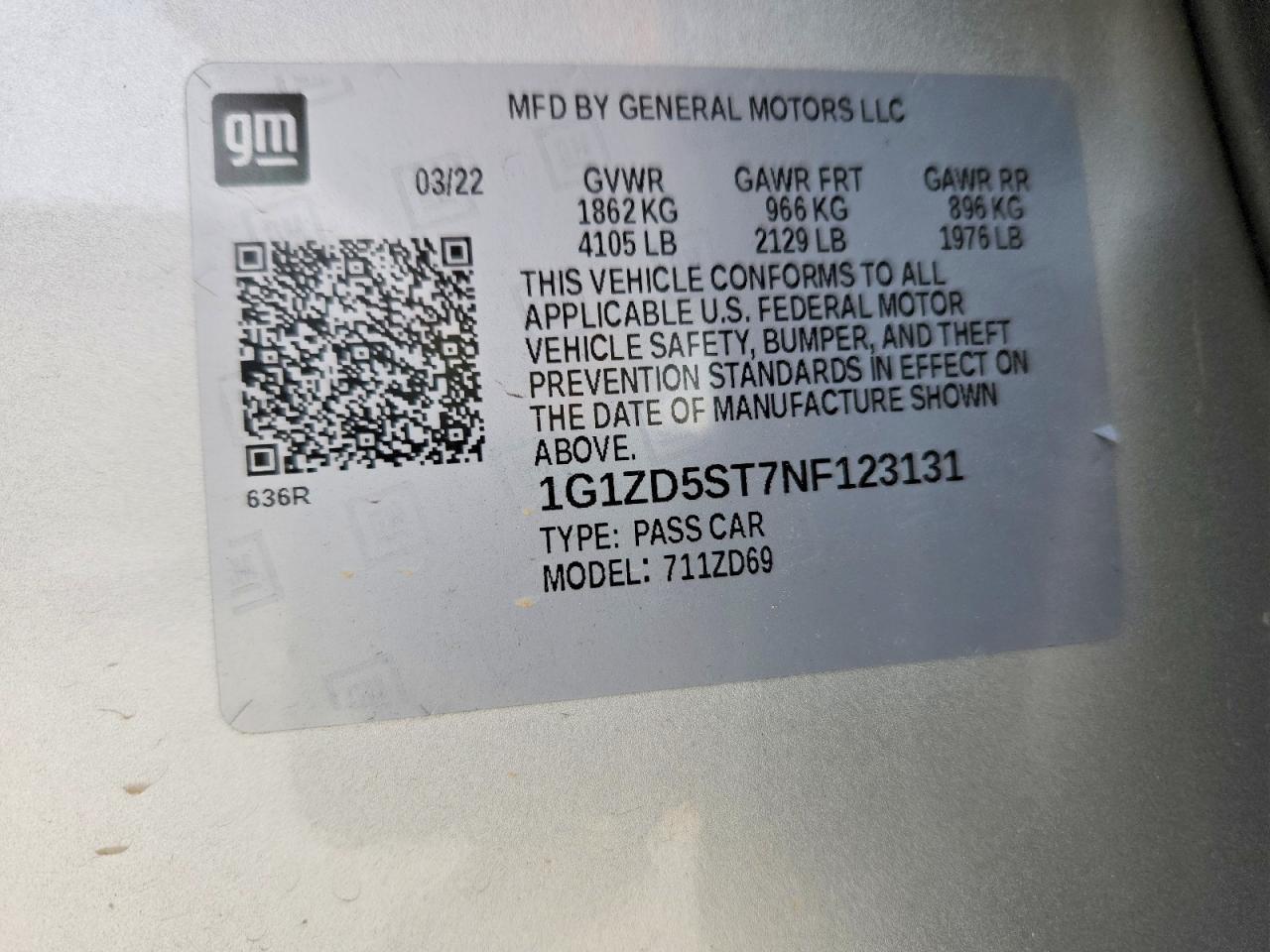 2022 Chevrolet Malibu Lt - zdjęcie 13