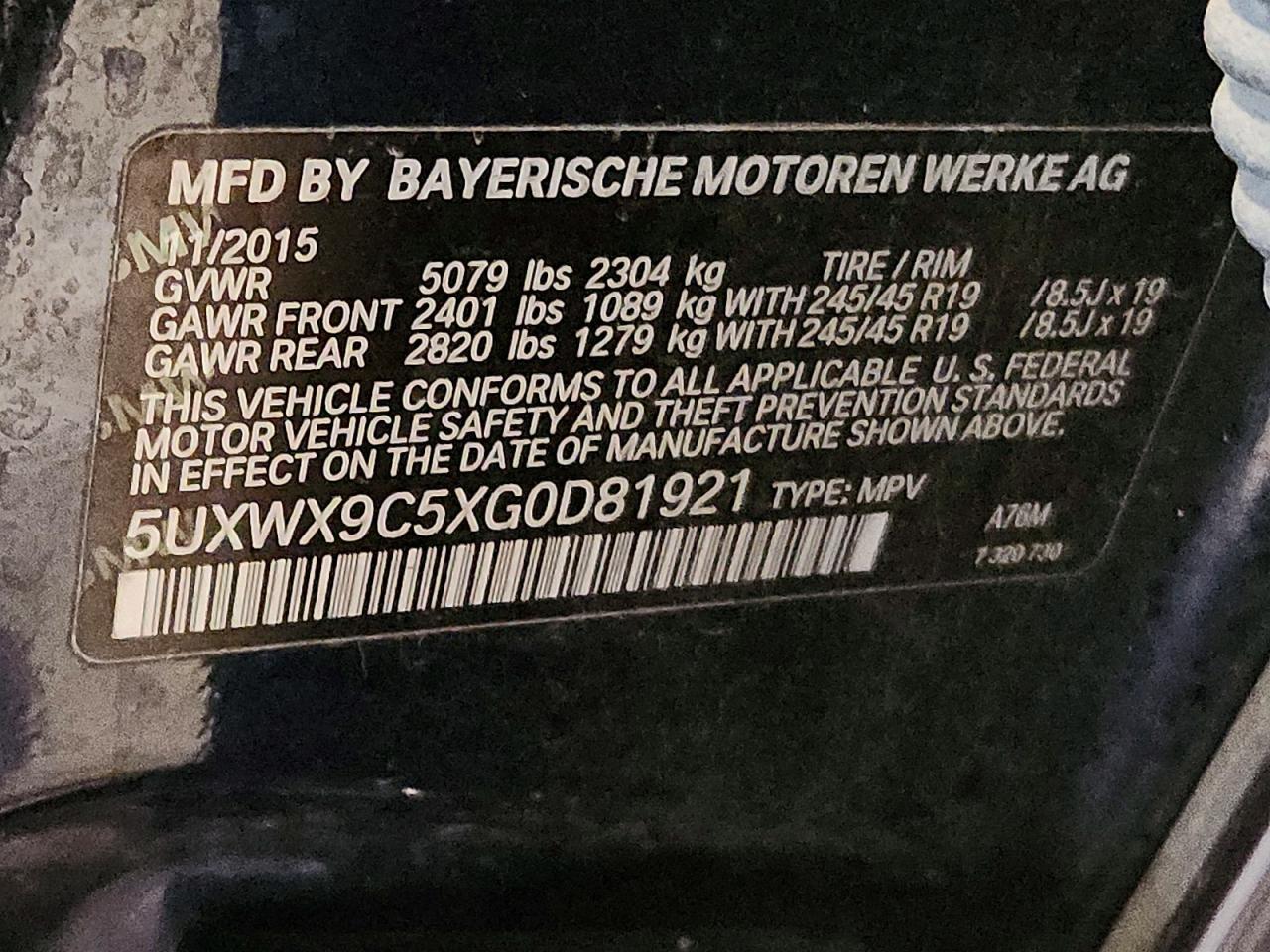 2016 BMW X3 xDrive28I - zdjęcie 12