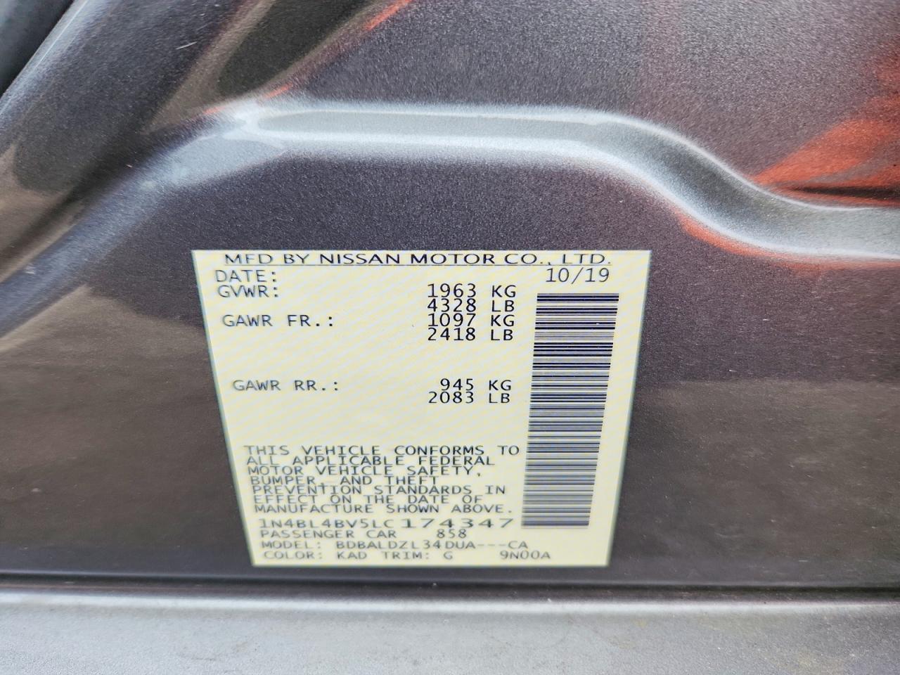 2020 Nissan Altima S - zdjęcie 12