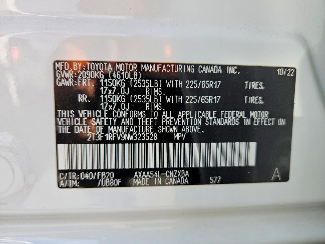 2022 Toyota Rav4 Le - zdjęcie 13