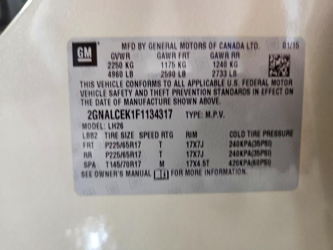 2015 Chevrolet Equinox Lt - zdjęcie 12